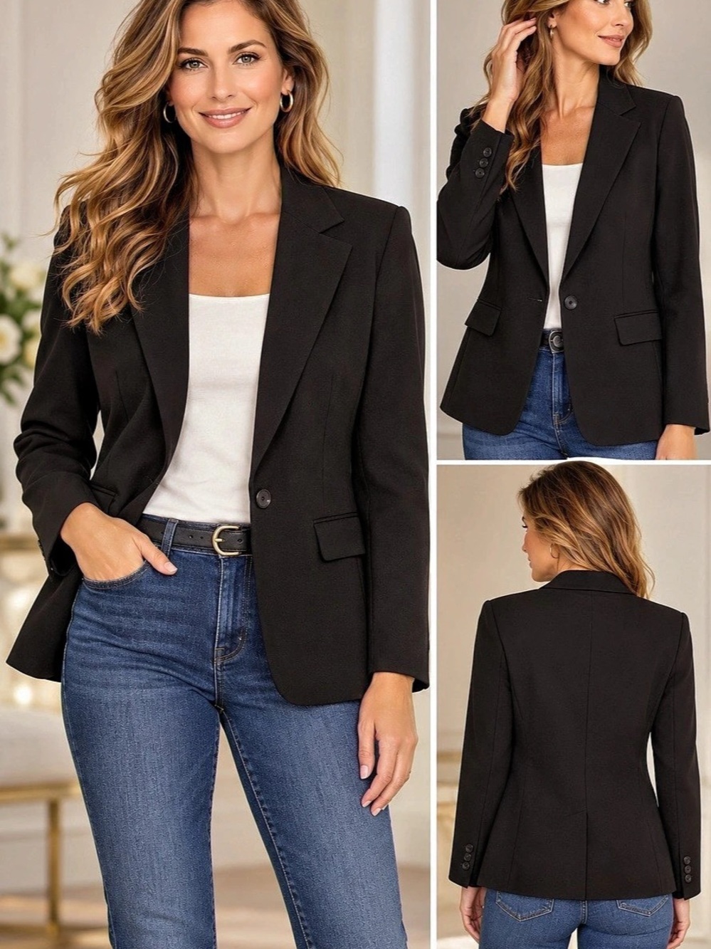 LOFT Women's Blazer in Black Size 8 NWT
